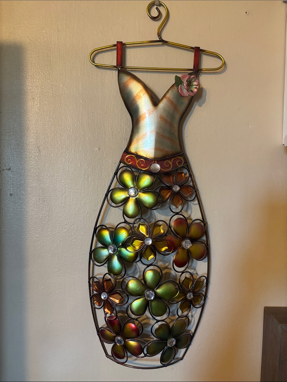 Metal Floral Dress Wall Art - Multicolor
